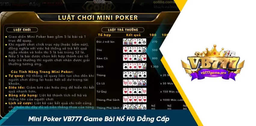 Cách chơi mini poker chi tiết cho game thủ