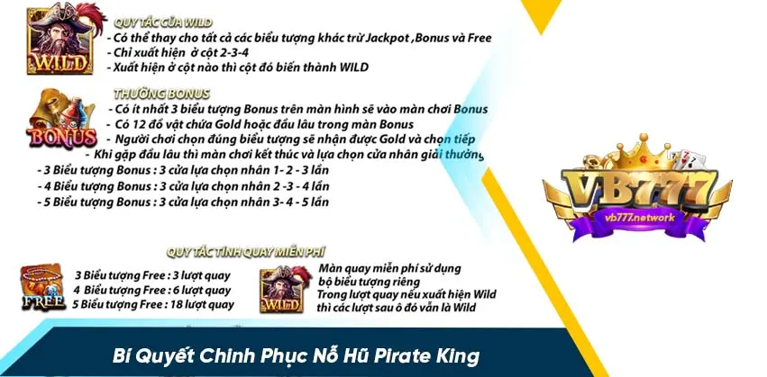 Tìm hiểu cách chơi game nổ hũ pirate king tại vb777